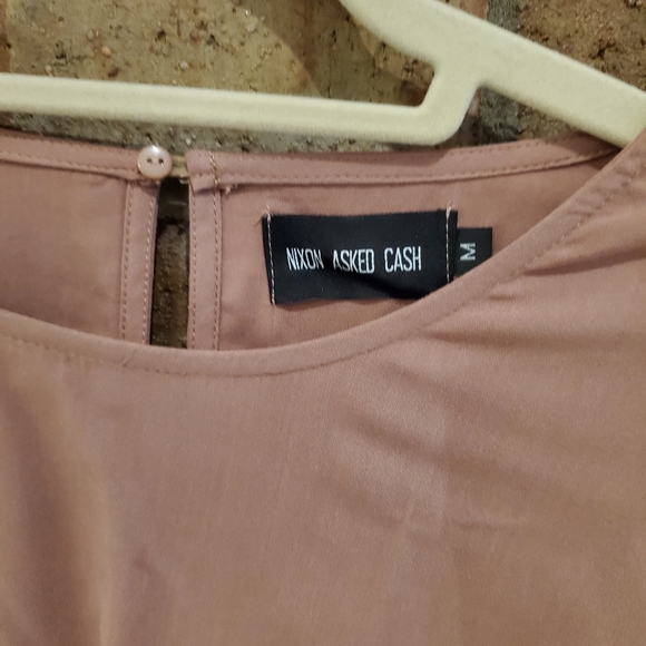 Nixon Asked Cash Blouse Pink Ruffle 3/4 Sleeve - Picture 4 of 6